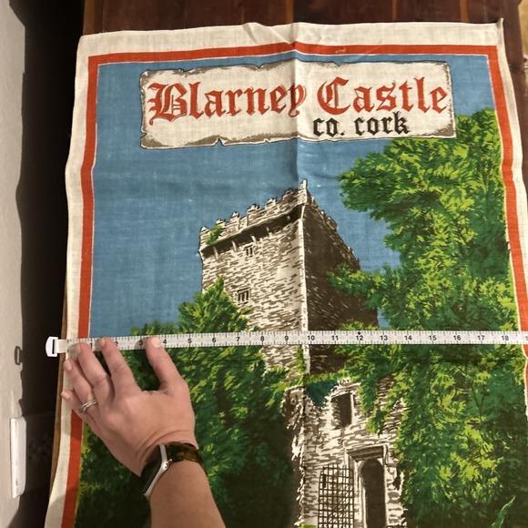 Vintage Linen Tea Towel  Blarney Castle Ireland Nelson Cork poem Irish‎ - Picture 7 of 7